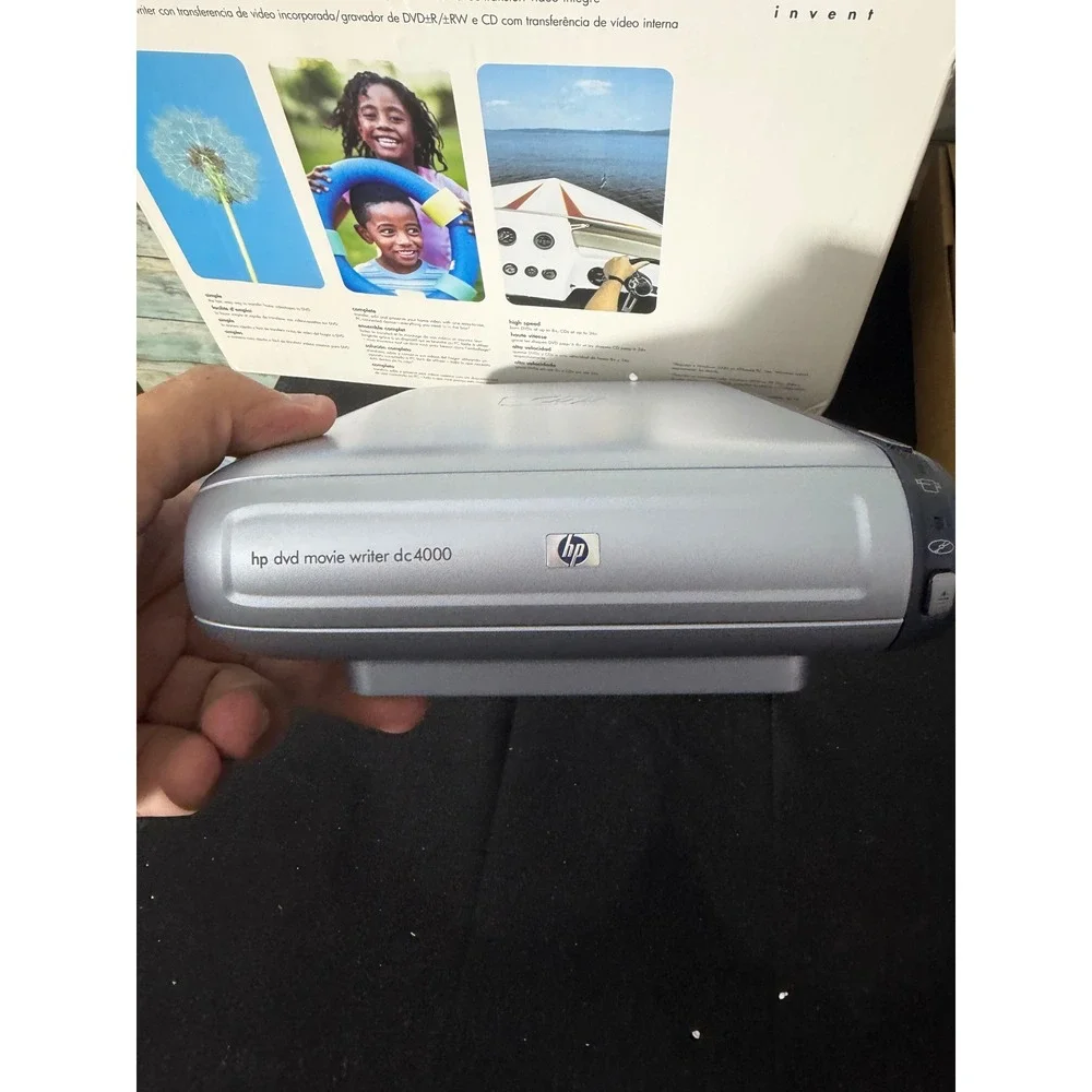 HP DVD Movie Writer dc4000 Silver External USB Video Transfer Drive Excellent